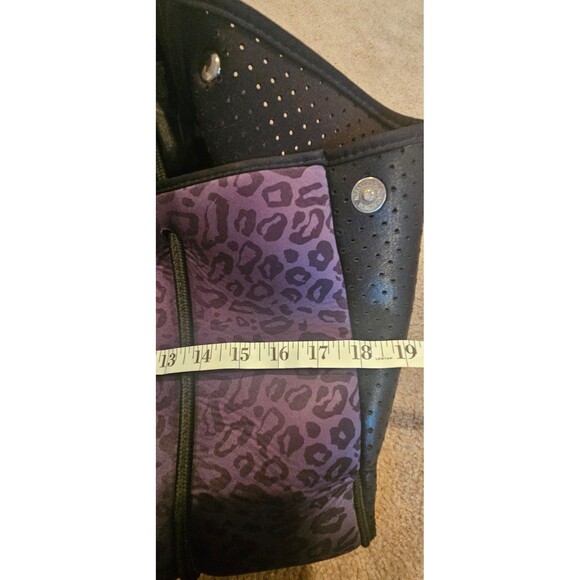 The Marissa Neoprene Purple and Black Tote W/Small Bag - Picture 10 of 12